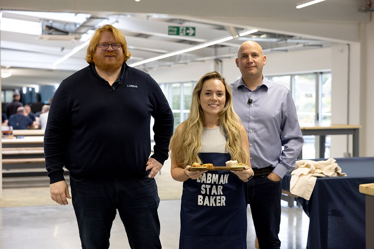 Labman's star baker Abbie with the judges