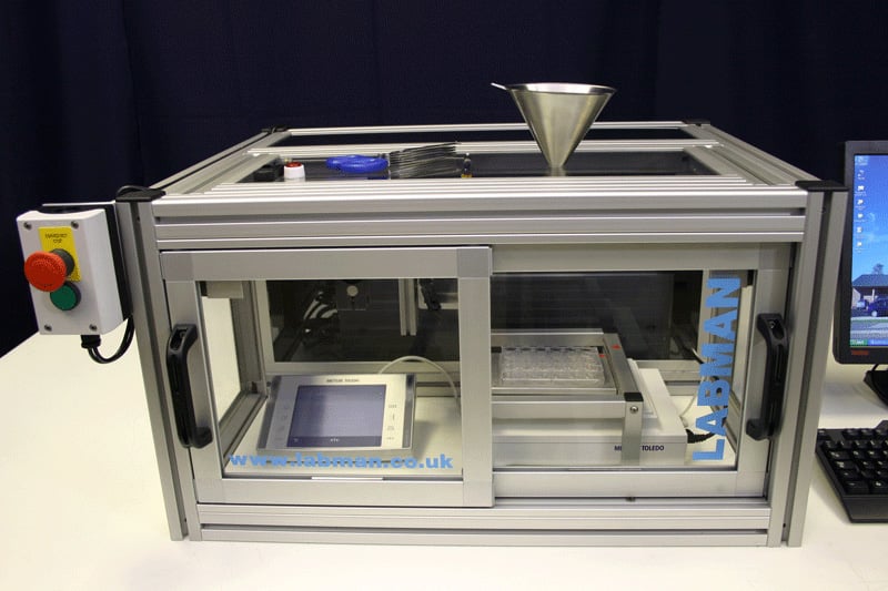 Labman custom system: Funnel feeder system