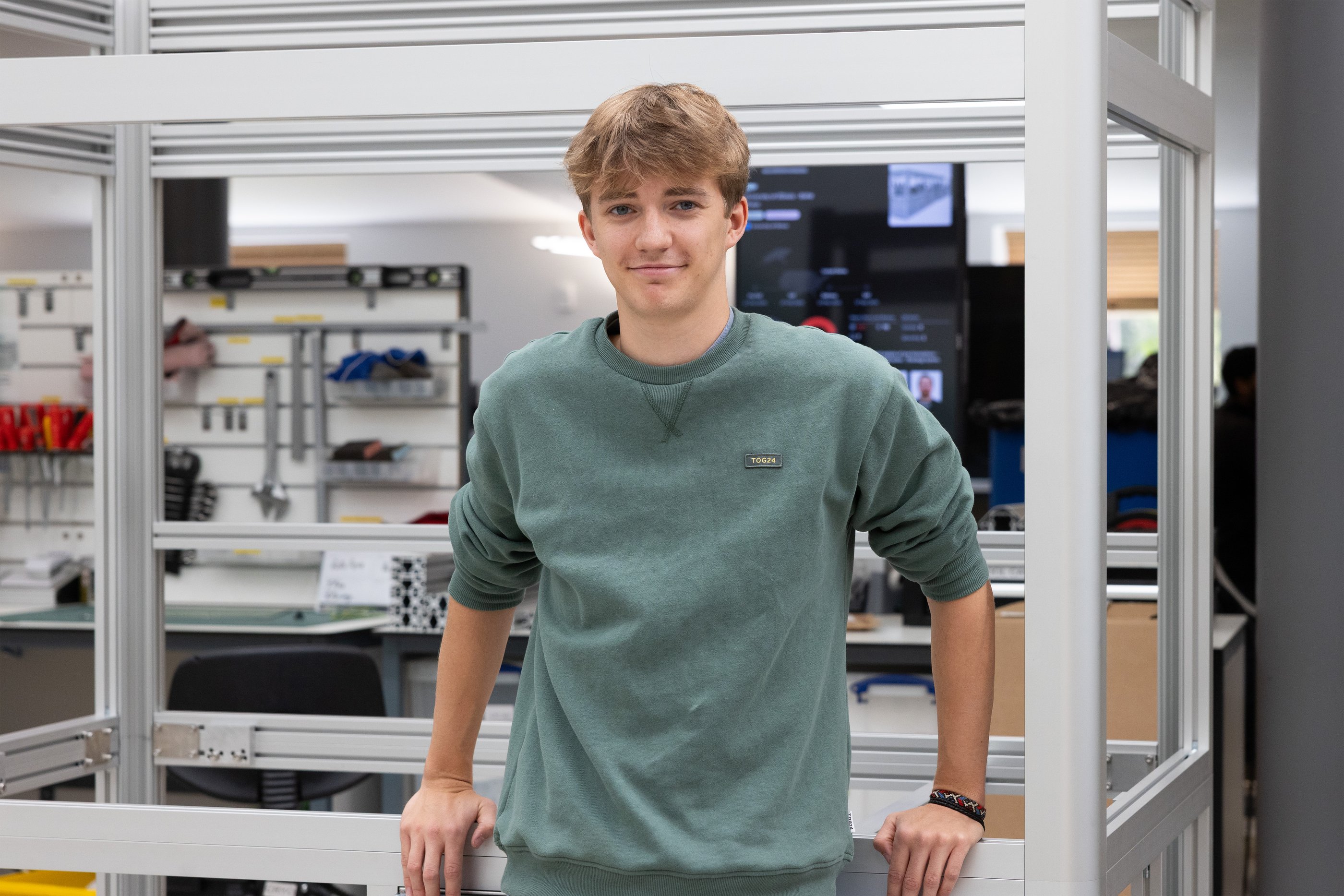 A Labman intern standing in a lab