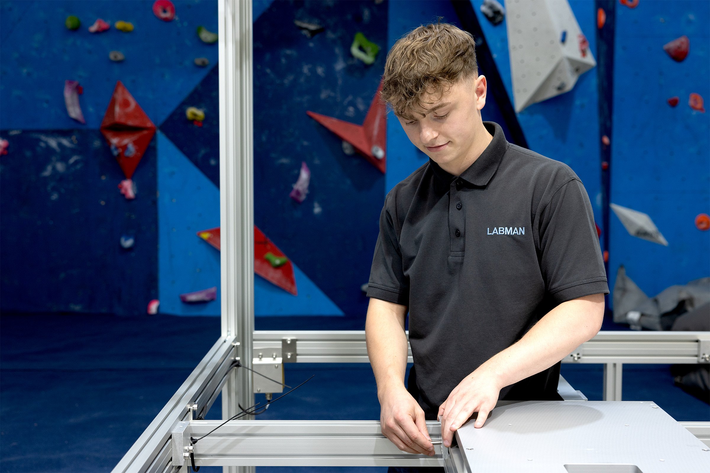 A Labman intern working on a automated system