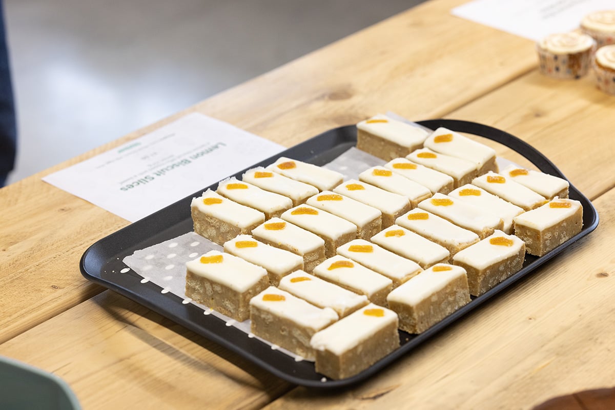 Lemon biscuit slices at Labman's bake off