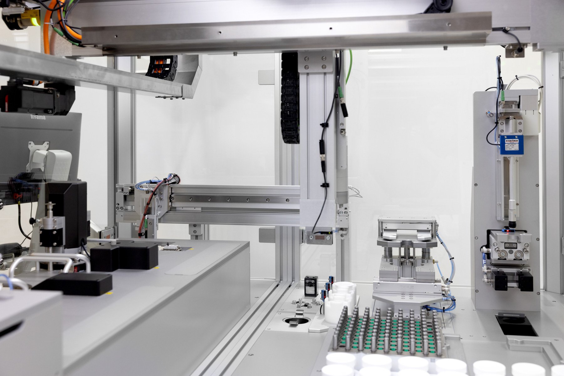 An automated formulation system with racks and an XYZ gantry
