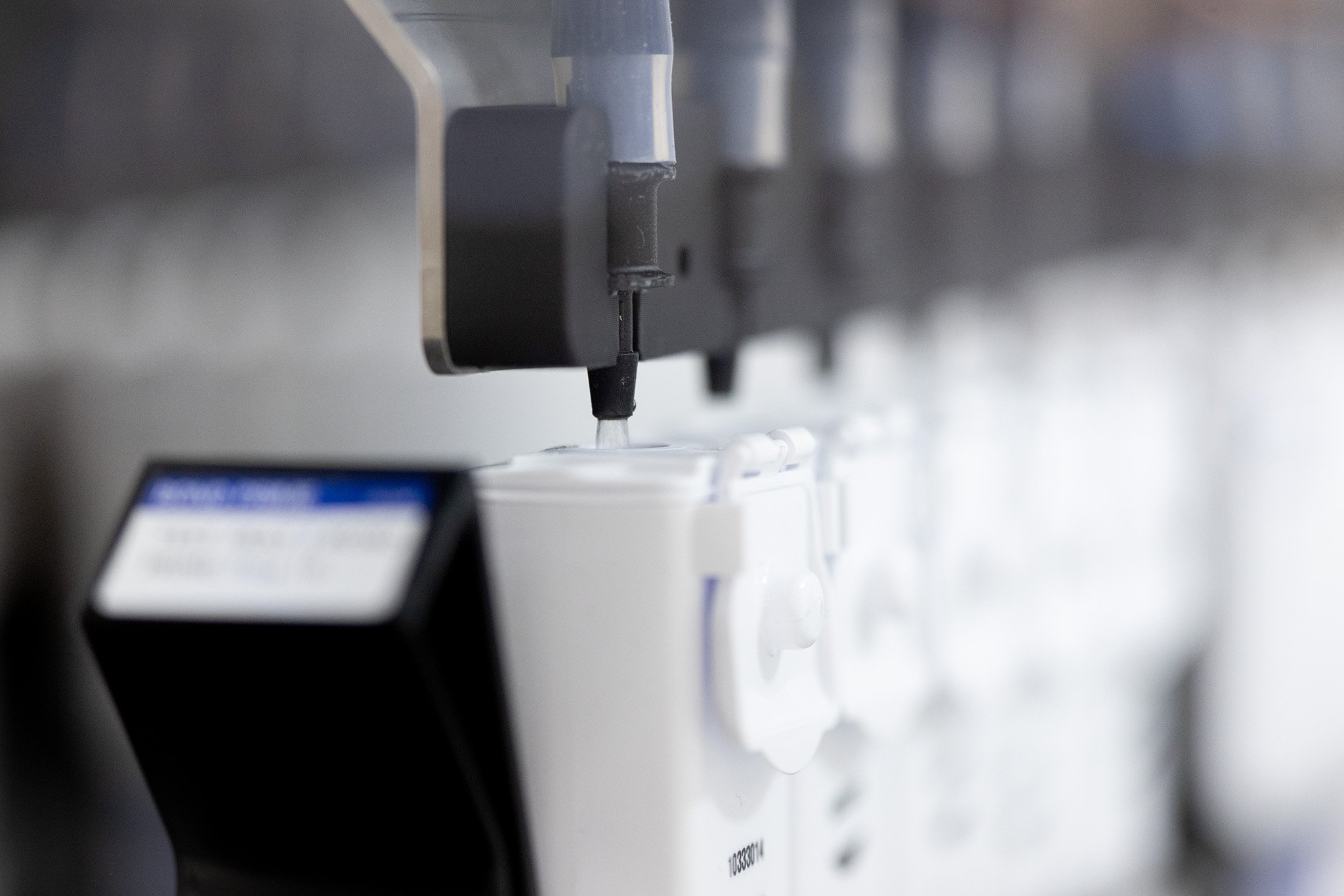 PLC controlled, pneumatically actuated pinch valves