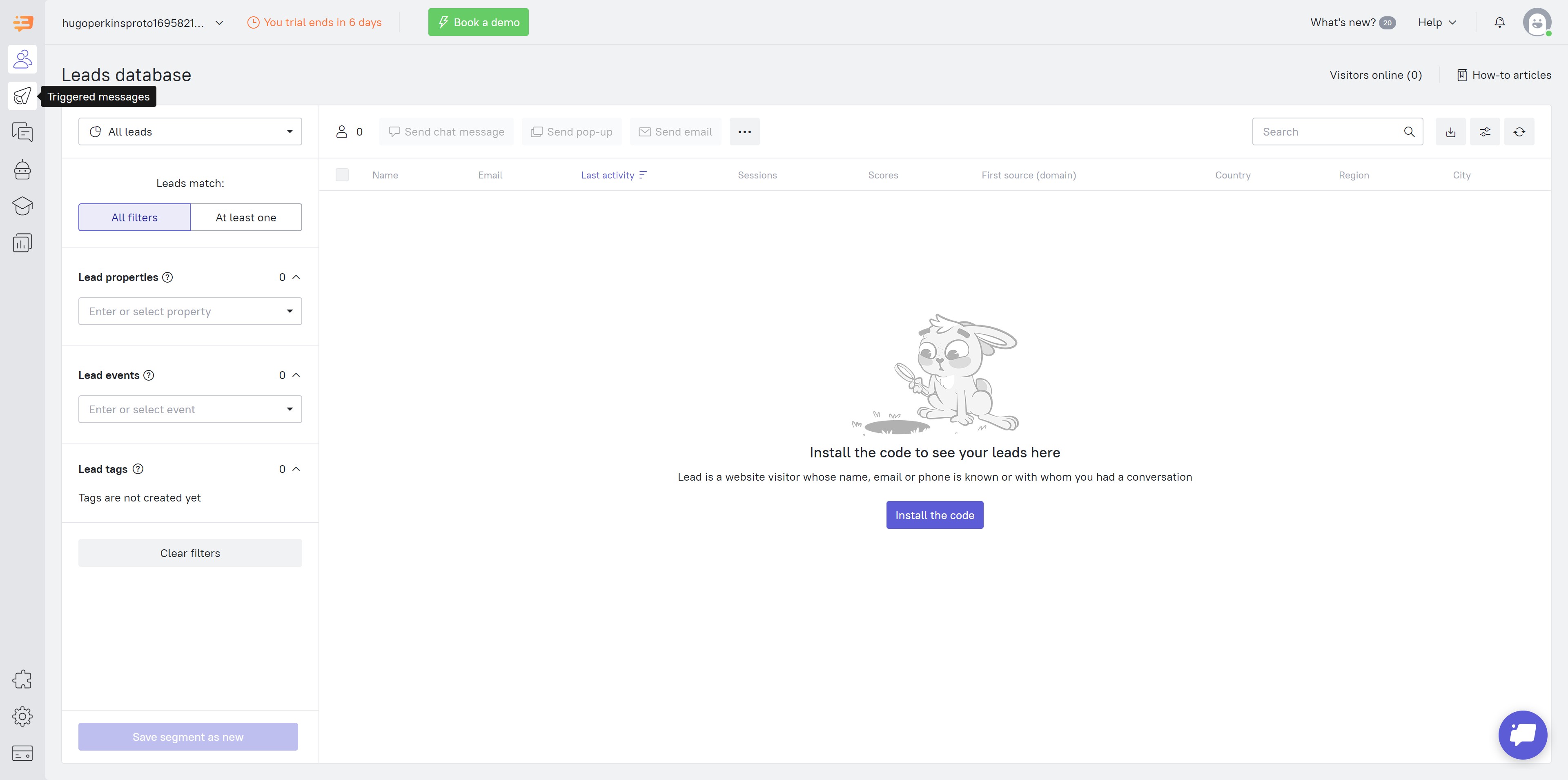 How to create a triggered message? - Dashly - Guideflow