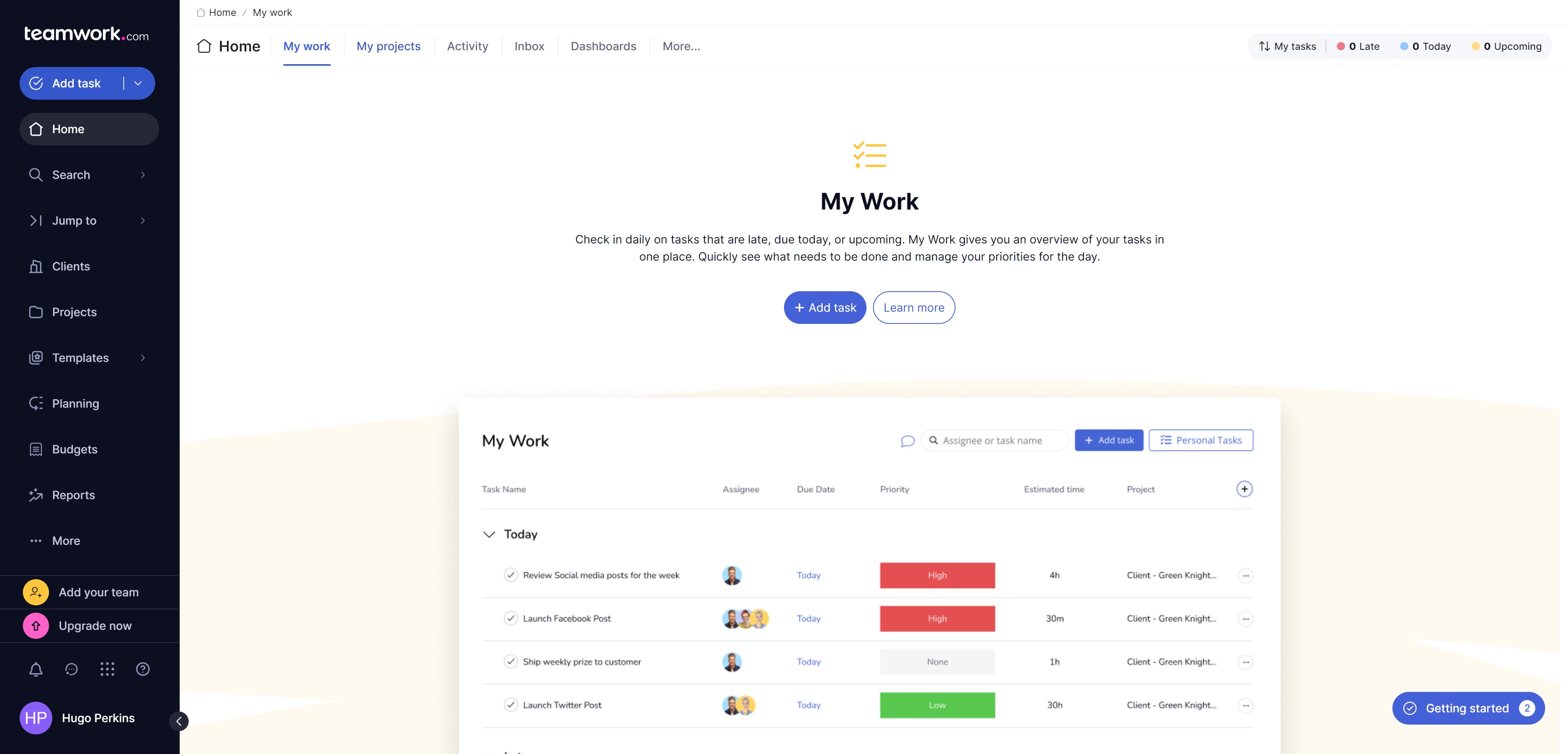 How to add a task list in a project? - Teamwork - Guideflow
