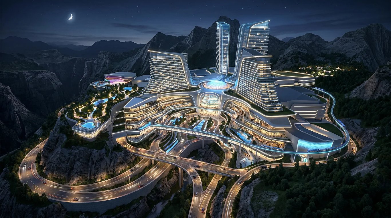Architectural rendering of the ambitious K-HIT expansion project for Kangwon Land casino.
