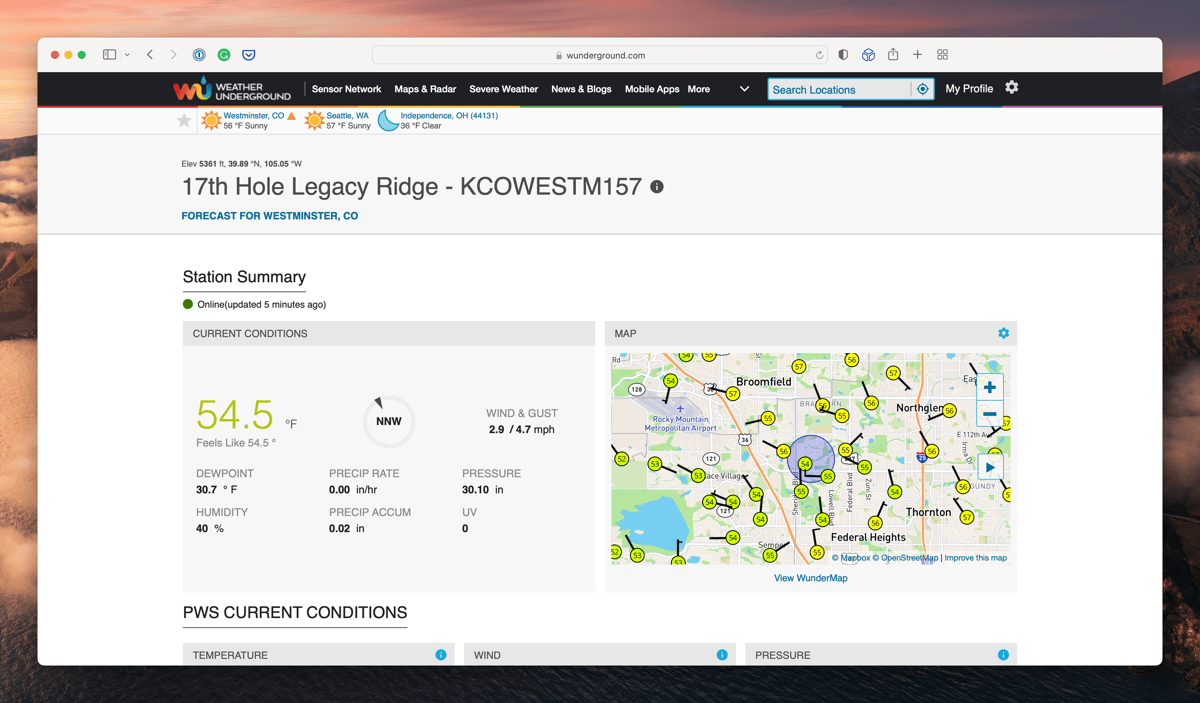 The Tempest on Weather Underground