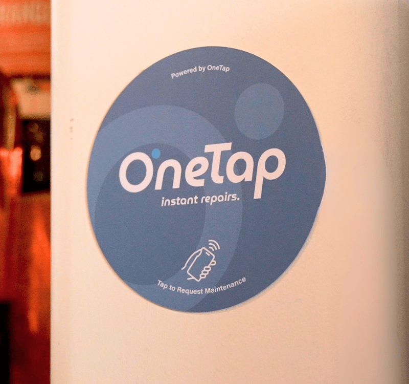 A OneTap Request Tag in a rental unit