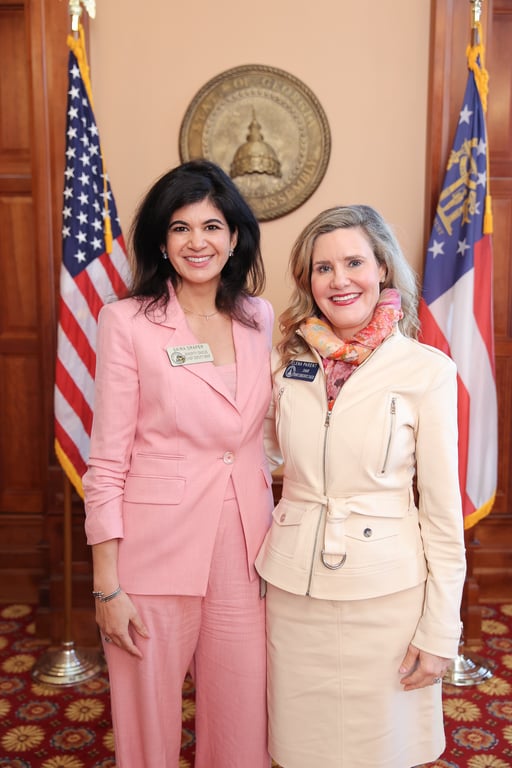 Rep. Saira Draper with Sen. Elena Parent at the Georgia State Capitol