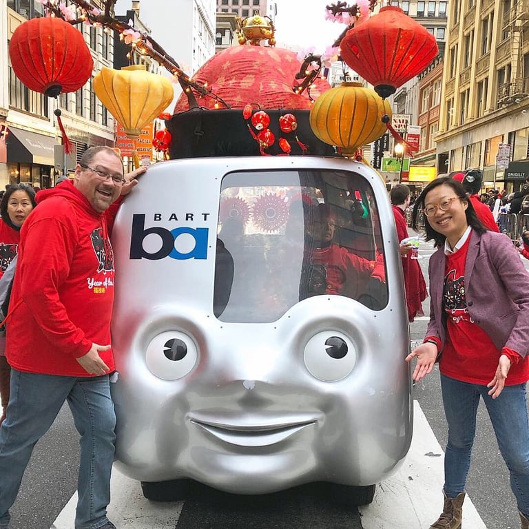 BART Mobile wearing billed cap