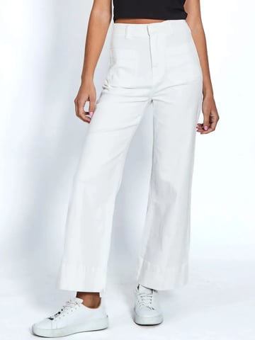 Pocket Front Wide Leg Jean White Monaco Jeans