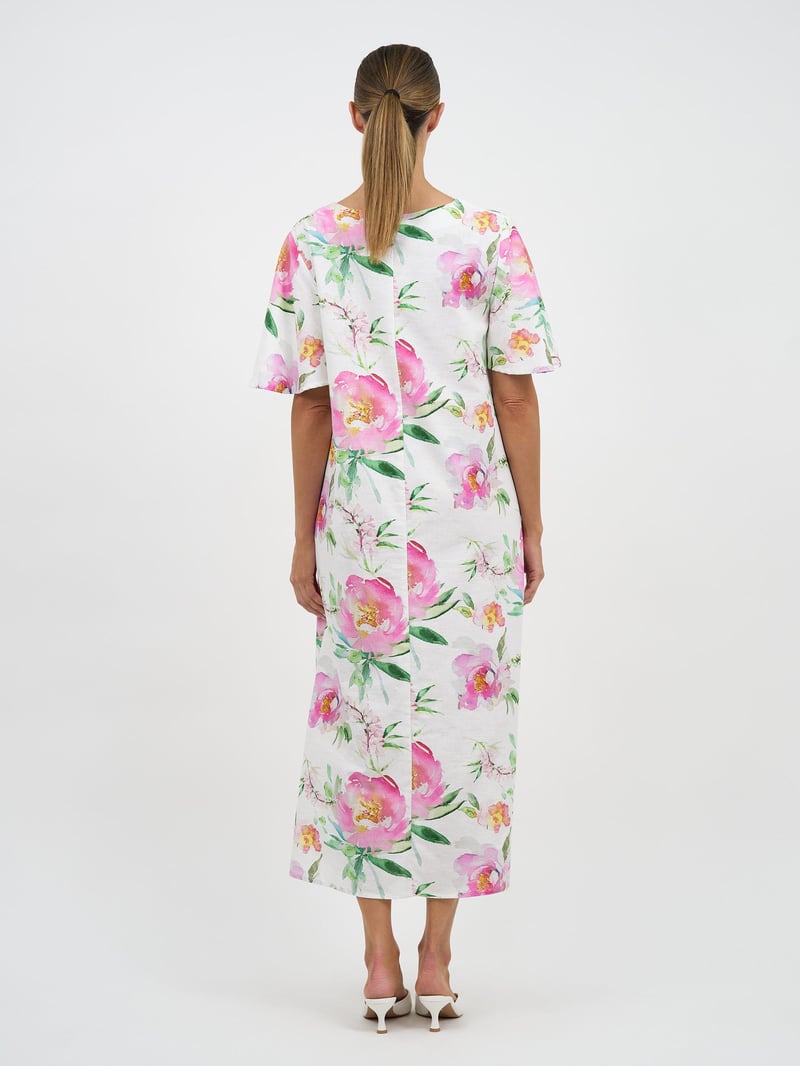 Liana Flute Sleeve Dress White Liberty Rose