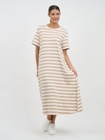 Cotton Jersey Stripe Dress Hot Pink Liberty Rose