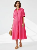 Cotton Relaxed Shirt Dress Animal Liberty Rose