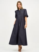 Maxi Linen Shirt Dress Chocolate Liberty Rose