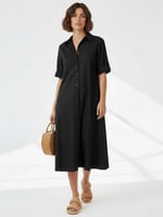 Cotton Relaxed Shirt Dress Animal Liberty Rose