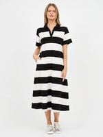 Polo Cotton Jersey Stripe Dress Navy Liberty Rose