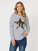 Star Stripe Tee Navy Threadz