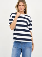 Cotton Jersey Relaxed Tee Black Liberty Rose