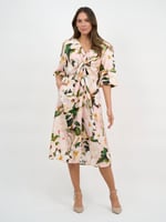 Twist Front Linen Dress