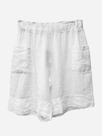 Linen Pocket Front Short White La Strada