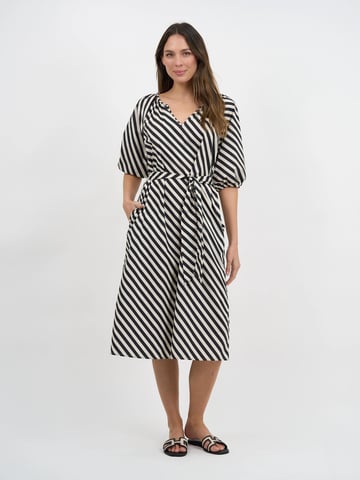 Cotton Midi Dress Stripe Liberty Rose