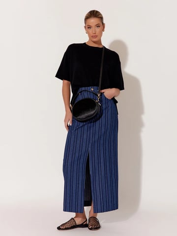 Striped Denim Skirt Blue adorne