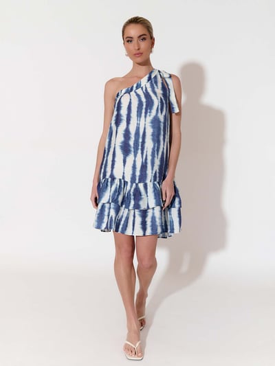 One Shoulder Dress Blue adorne