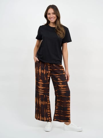Viscose Elastic Waist Pant Brown Liberty Rose