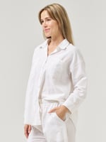Stitch Detail Relaxed Shirt White Worthier