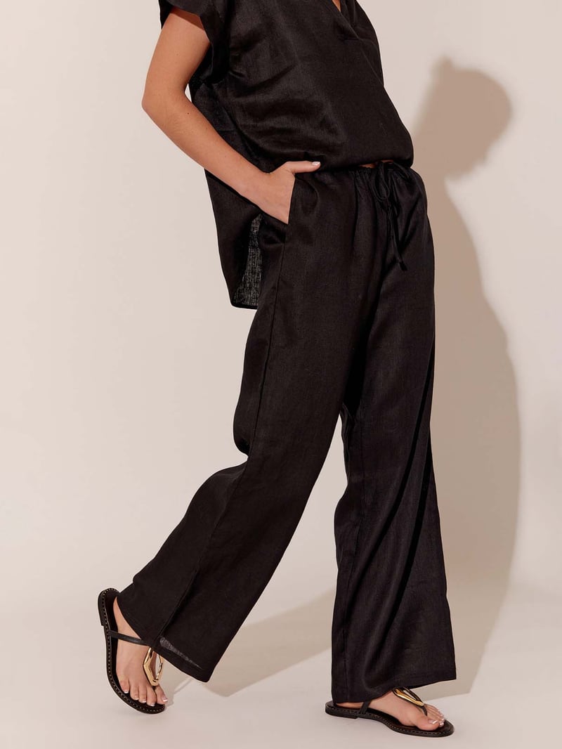 Relaxed Linen Pant Black adorne