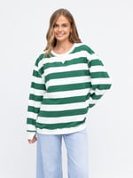 Striped Relaxed Sweater Green Label of Love