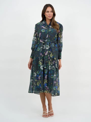 Button Through Shirt Dress Navy Liberty Rose