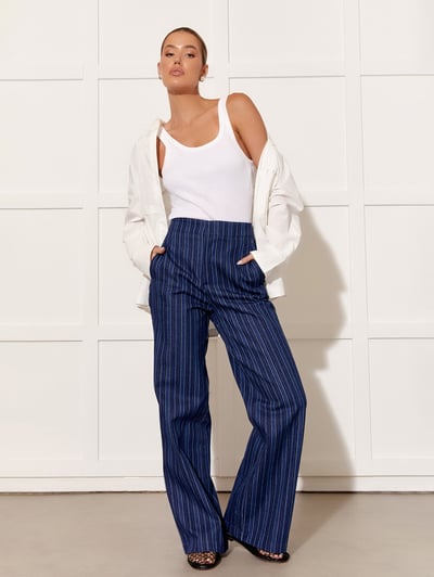 Striped Denim Jean Blue Adorne