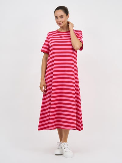 Embroidered Stripe Shirt Dress Blue Cactus Rose