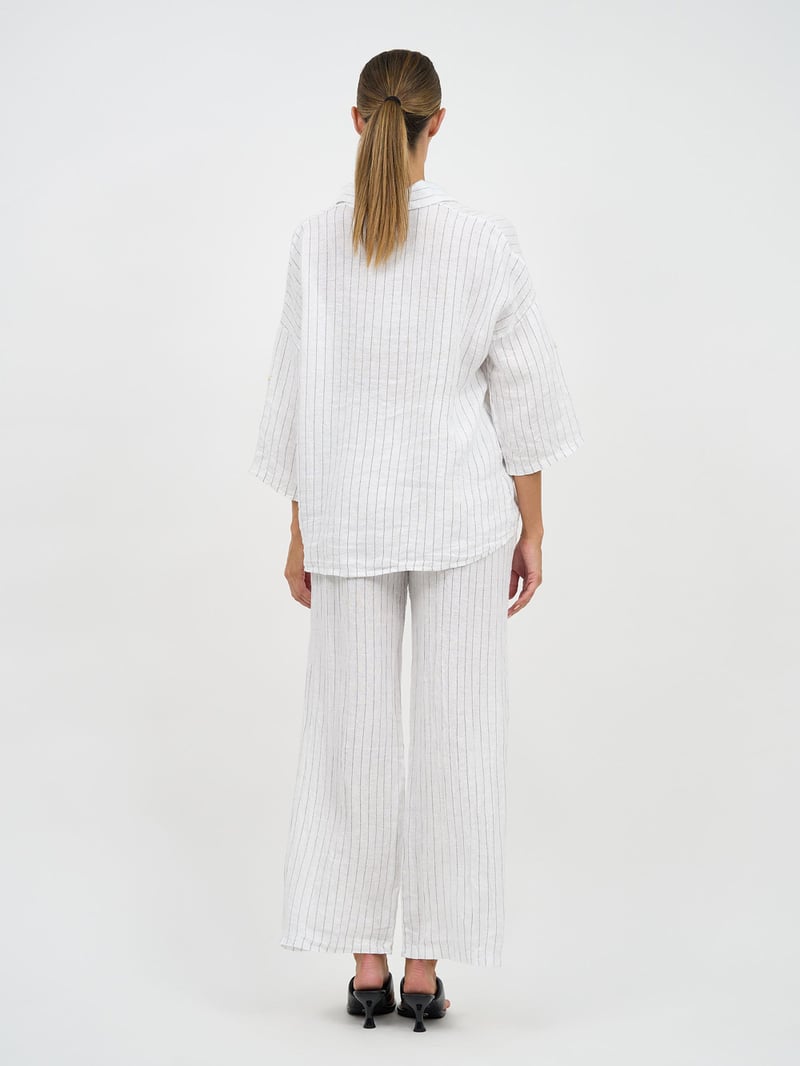 Relaxed Striped Shirt White La Strada