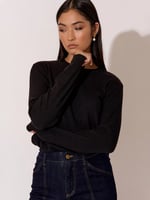 Ribbed Knit Top Black adorne