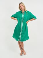 Ric Rac Trim Dress Green Worthier