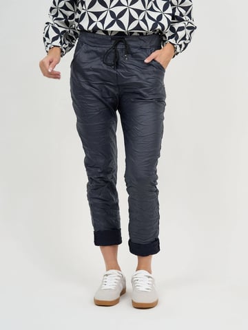 Wet Look Jogger Pant Navy La Strada