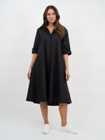 Cotton Relaxed Shirt Dress Blue Essentials