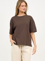 Cotton Jersey Relaxed Tee Black Liberty Rose