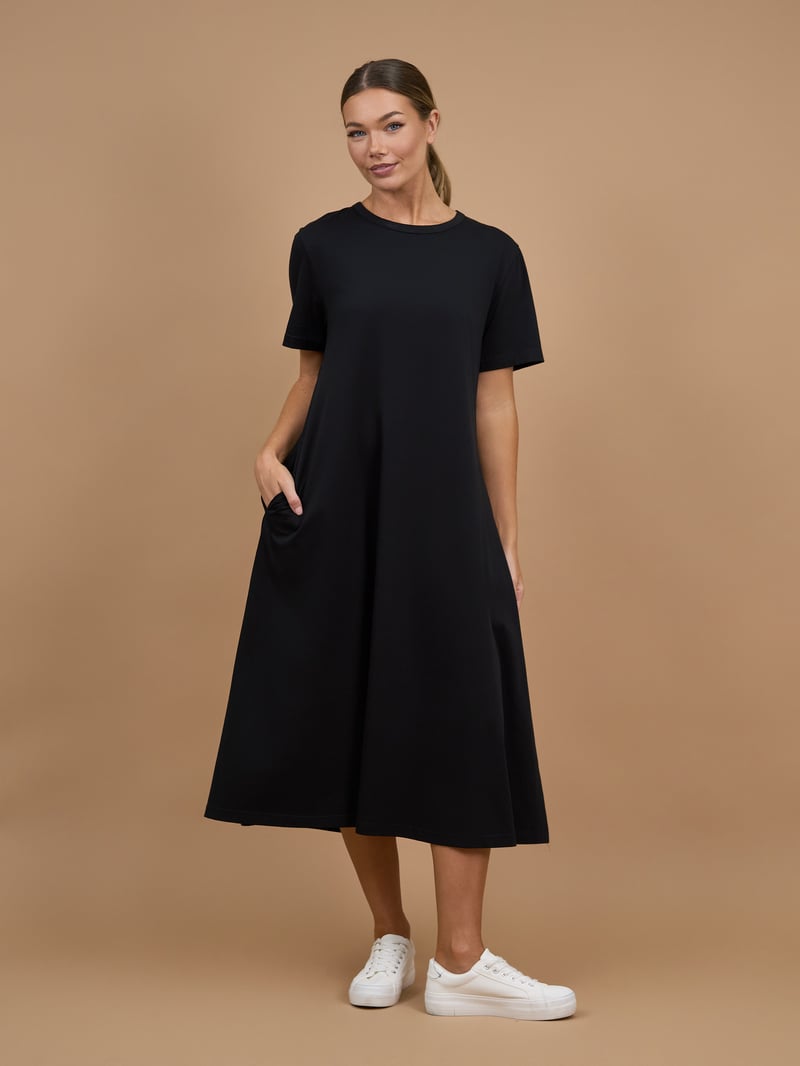 Cotton Jersey Dress Black Essentials