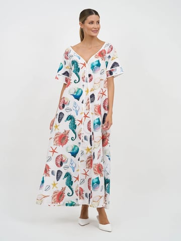 Contrast Maxi Print Dress Seahorse Liberty Rose