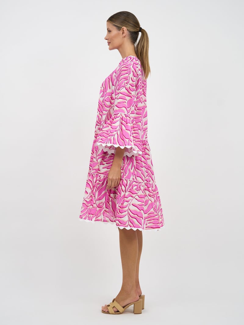 Micah Trim Detail Dress Pink Leoni