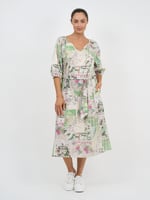 Cotton Midi Dress Natural Liberty Rose