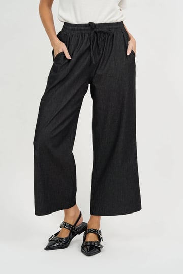 Drawstring Waist Denim Dark Denim Liberty Rose