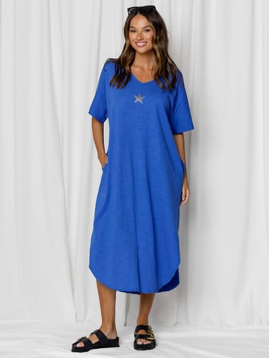 Star Tee Dress Cobalt Love Lily The Label