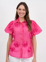 Silk Blend Flower Shirt