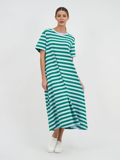 Cotton Jersey Stripe Dress Green Essentials