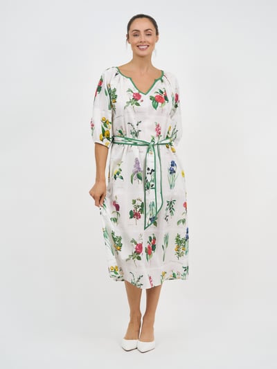 Cotton Midi Dress White Liberty Rose